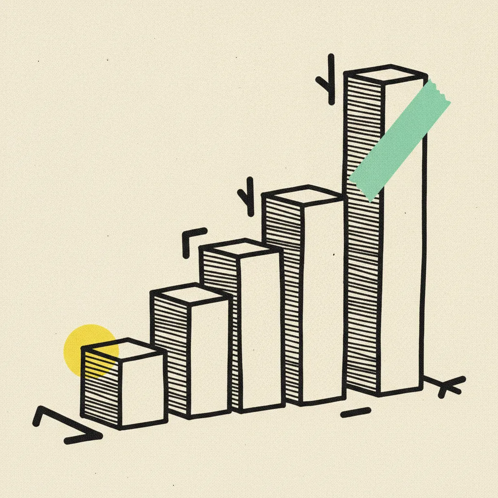 Stepped paper bar chart showing boost budget ratios climbing across creator tiers.