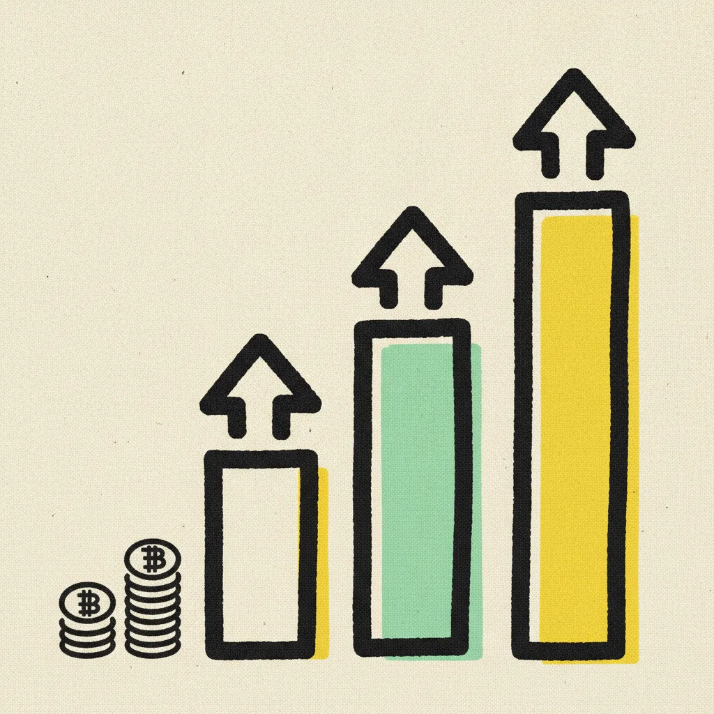 Ascending bar chart showing rising usage multipliers