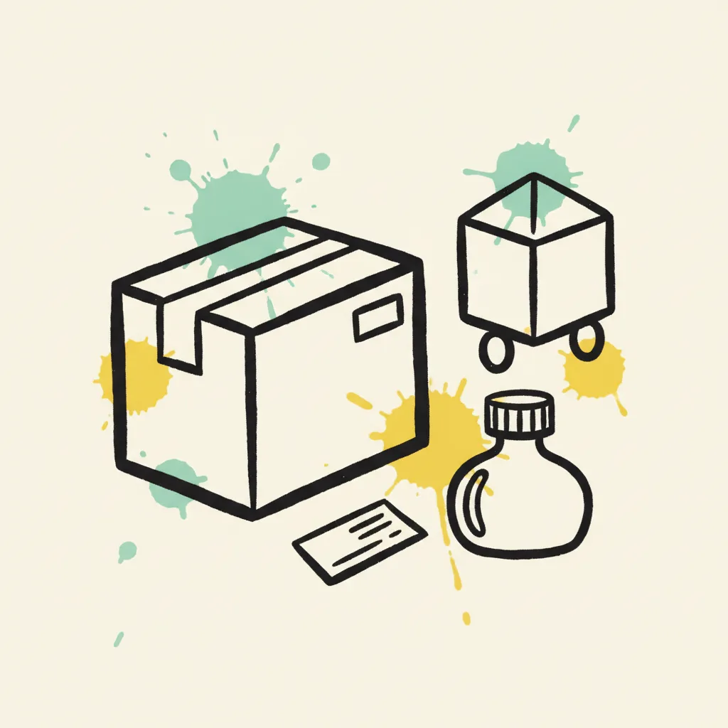 Illustration of a product parcel and shipping label, a stand-in for seeding and sampling spend