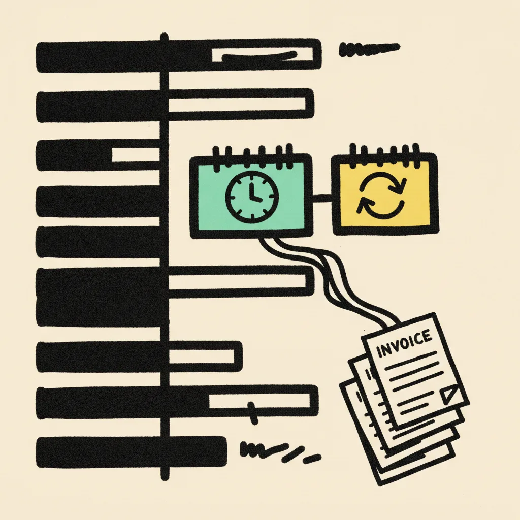 Illustration of a Gantt chart with a highlighted rush block and a revision loop, representing timeline-driven costs