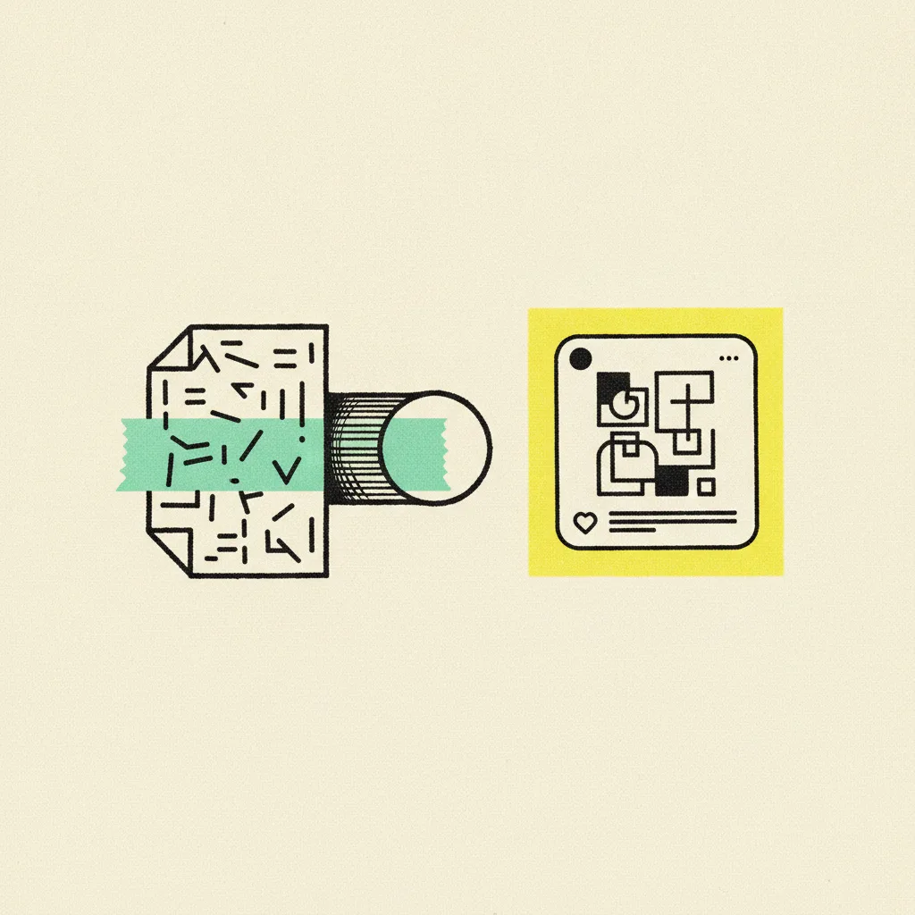Two paper toggles side by side, one small labeled with abstract dashes flipping from off to on, one wide with a mint strip across it.