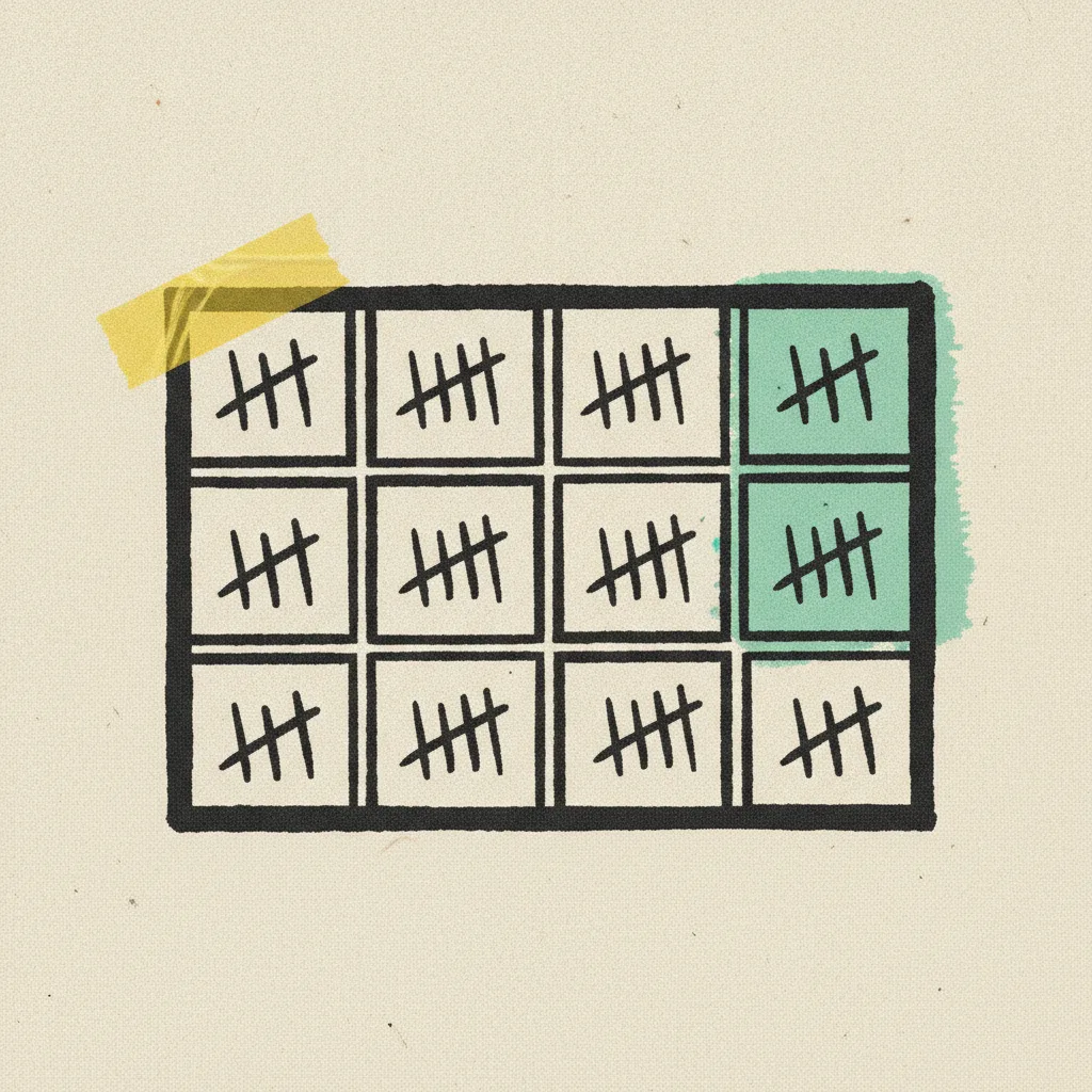Wall calendar with three months wrapped in a mint commitment block, illustrating a quarterly retainer term.